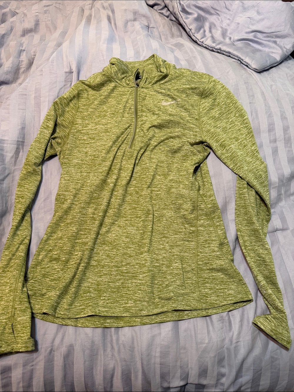 Nike Women’s Green Quarter-Zip Long Sleeve Top